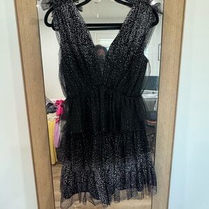 Vici Black and White Starry Mini Dress